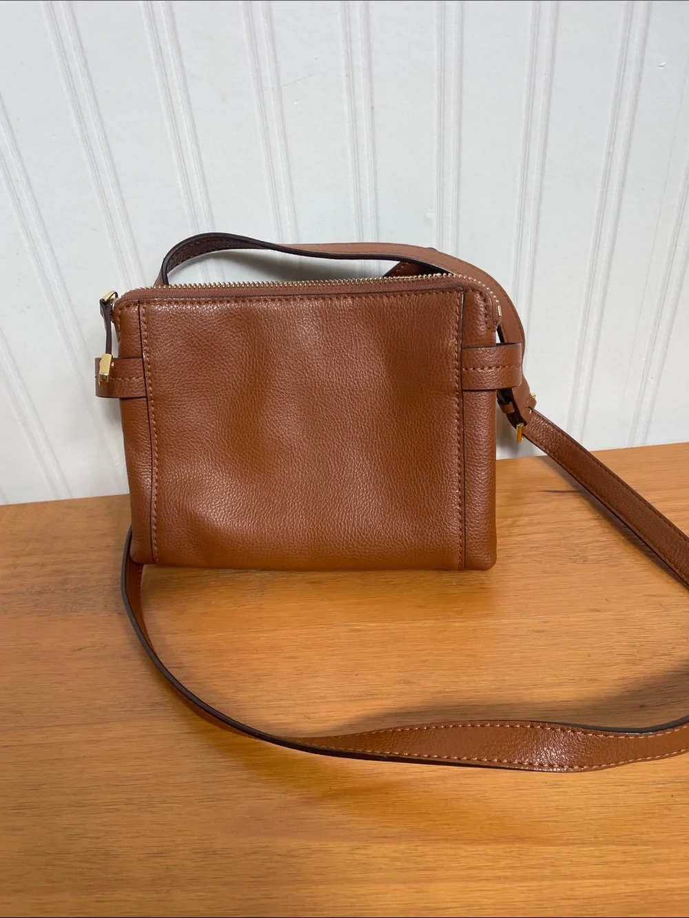 Ralph Lauren Brown Leather Crossbody Bag with Gold Hardware